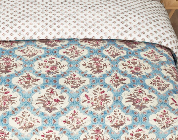 Reversible Soft Ac Comforter Set Royal Floral Design  ( 4 pc Set,King size)
