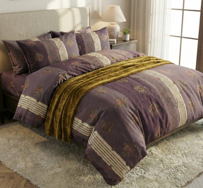 Soft Ac Comforter Set Royal Leaf Design ( 90x100 Inch )