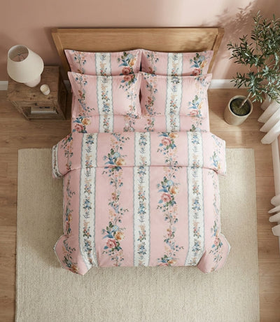 Soft Ac Comforter Set Pink Floral Design ( 90x100 Inch )