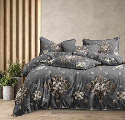 Midnight Damask 7D Comforter set ( 90x100 inch)