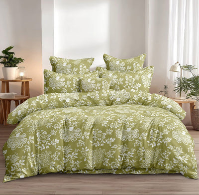 Green Forest Filigree 7D Comforter set ( 90x100 inch)