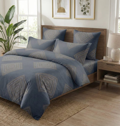 Super Soft Geometric Elegance Design Ac Comforter Set (90x100 Inch)