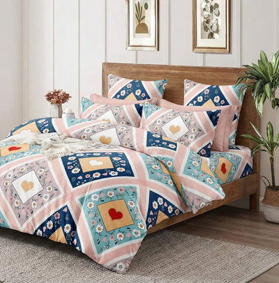 Soft Ac Comforter Set New Heart Design ( 90x100 Inch )