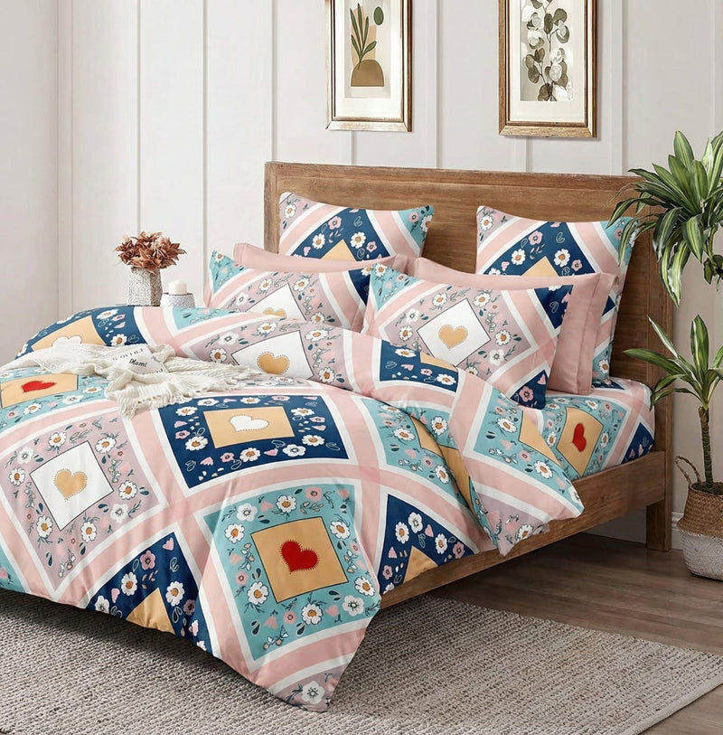 New Heart AC Comforter Set β Lightweight 4 Pc King Size 90x100