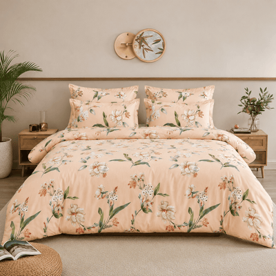 Peach Bloom Comforter Set – Lightweight , King Size (90x100 inches)