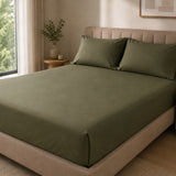 Super Soft Plain Cotton Bedsheet ( Olive Green )