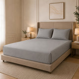 Super Soft Plain Cotton Bedsheet ( Light Grey )