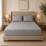 Super Soft Plain Cotton Bedsheet ( Light Grey )
