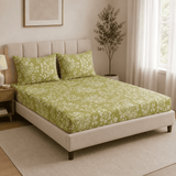 Green Forest Design Design Double Bedsheet ( 90*100inch, King )