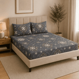 Midnight Damask Design  Double Bedsheet ( 90*100inch, King )