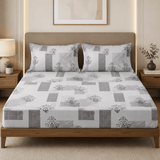 Super Soft Monochrome Royal Design Summer Bedsheet ( 90*100inch, King )