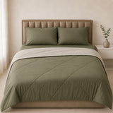 Premium Plain Pastel Comforter – Lightweight, Ultra Soft & Reversible ( Pastel Green + Olive )
