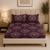 Super Soft Iris Design Double Bedsheet ( 90*100inch, King )