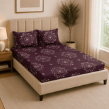 Super Soft Iris Design Double Bedsheet ( 90*100inch, King )