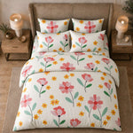 Plumeria Design AC Comforter Set 4 Pc – King Size 90x100 | Decorbajar