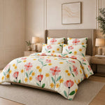 Plumeria Design AC Comforter Set 4 Pc – King Size 90x100 | Decorbajar