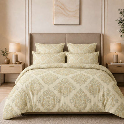 Reversible Soft Ac Comforter Set damask Design ( 90x100 Inch )