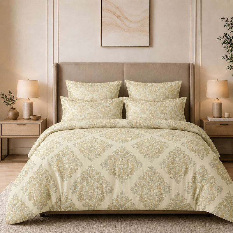Reversible Soft Ac Comforter Set damask Design ( 90x100 Inch )