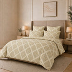 Reversible Soft Ac Comforter Set damask Design ( 90x100 Inch )