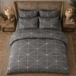 Luxury Charcoal Geometric Comforter Set ( 90x100 inch)
