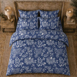 Blue Botanical Floral 7D Comforter set ( 90x100 inch)
