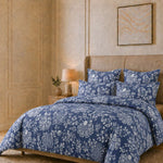 Blue Botanical Floral 7D Comforter  ( 90x100 inch)