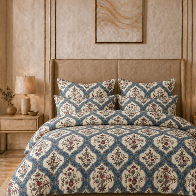 Super Soft Royal Floral Design Ac Comforter Set (4 pc Set, king Size)