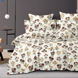 Super Soft Ac Comforter Set Beige Floral Design (90x100 Inch)