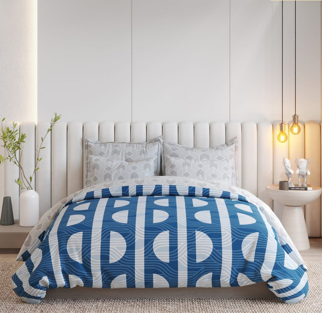 Super Soft Semi Circle Design Ac Comforter Set (4 pc Set, King size)