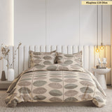 Super Soft Big Leaf Design Summer Double Bedsheet (ELASTIC Bedsheet, 4 pc Set)