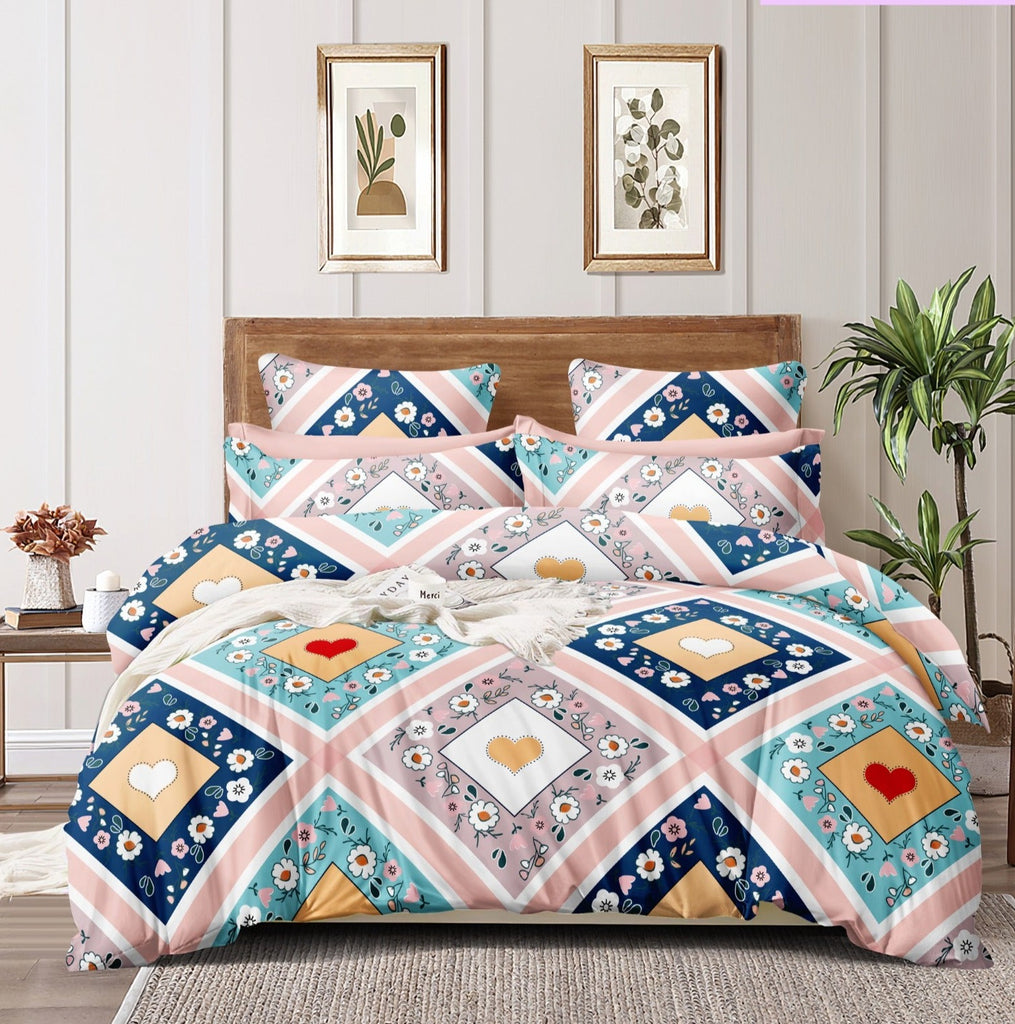 Super Soft New Heart Design Summer Bedsheet ( 90*100inch, King )