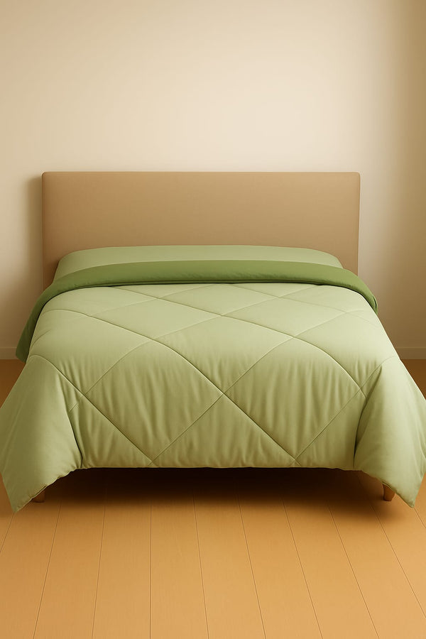 Premium Plain Pastel Comforter – Lightweight, Ultra Soft & Reversible ( Pastel Green + Olive )