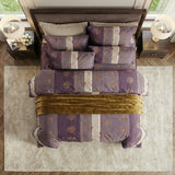 Soft Ac Comforter Set Royal Leaf Design ( 90x100 Inch )