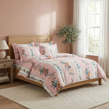 Soft Ac Comforter Set Pink Floral Design ( 90x100 Inch )