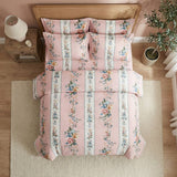 Soft Ac Comforter Set Pink Floral Design ( 90x100 Inch )