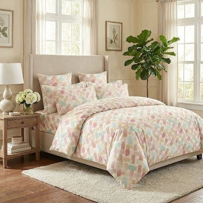 Super Soft Ac Comforter Set Pastel Brush Design (90x100 inch)