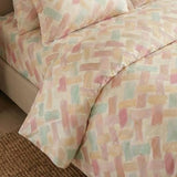 Super Soft Ac Comforter Set Pastel Brush Design (90x100 inch)