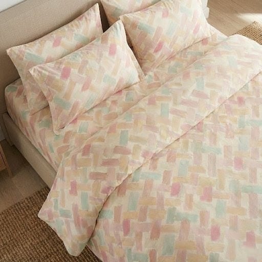 Super Soft Ac Comforter Set Pastel Brush Design (90x100 inch)