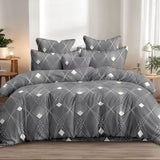 Modern Geometric Grey Comforter set ( 90x100 inch)