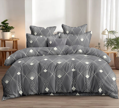 Modern Geometric Grey Comforter set ( 90x100 inch)