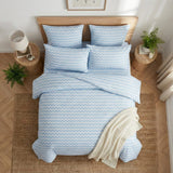 Super Soft Wave Blue Design Ac Comforter Set (4 pc Set, king Size)