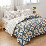 Reversible Soft Ac Comforter Set Royal Floral Design  ( 90x100 Inch )