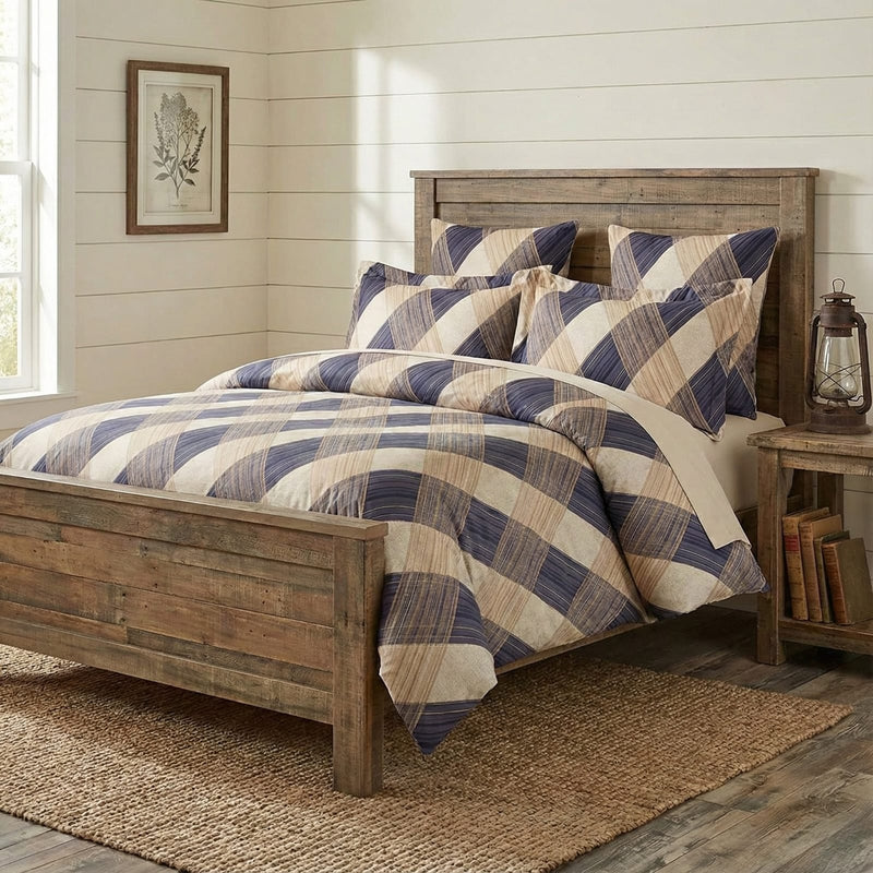 Super Soft Ac Comforter Set Plaid Charm Design ( 90x100 Inch )