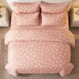 Super Soft Pink FLower Design Ac Comforter Set (90x100 Inch)
