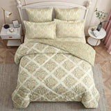 Reversible Soft Ac Comforter Set damask Design ( 90x100 Inch )
