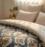 Reversible Soft Ac Comforter Set Royal Floral Design  ( 90x100 Inch )