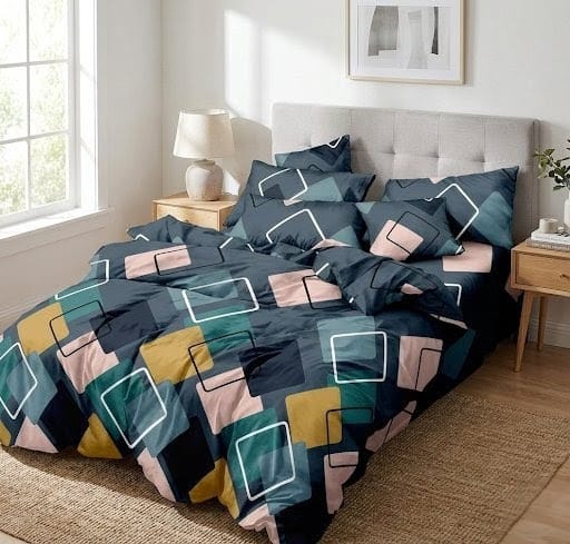 New Box AC Comforter Set – Lightweight 4 Pc King Size 90x100