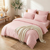 Super Soft Wave Pink Design Ac Comforter Set ( 90x100 Inch )