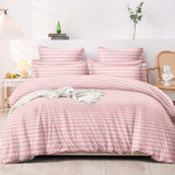 Super Soft Wave Pink Design Ac Comforter Set ( 90x100 Inch )
