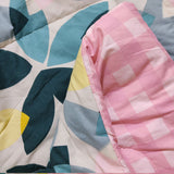 Super Soft Reversible Ac Comforter Set Big Leaf Flower Design (4 pc Set )